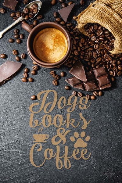 XL-Wandbild "Dogs & Books & Coffee" 40 x 60 cm