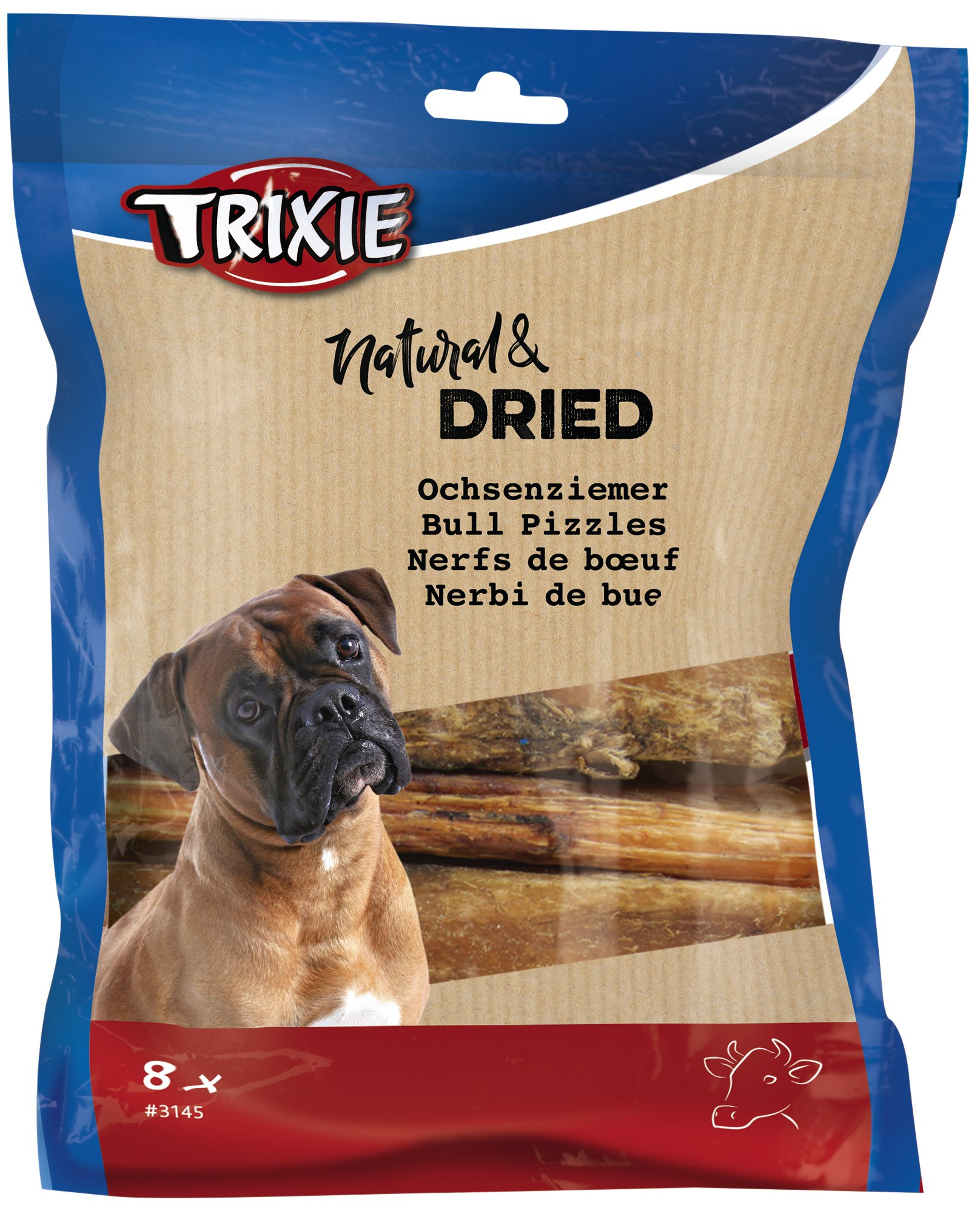 Ochsenziemer 8 Stück, 100 g Gutes für Hunde und ihre